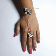 baciamano  gioiello FARFALLA  BAGNO ARGENTO lucido  BACIA MANO BRACCIALE ANELLO