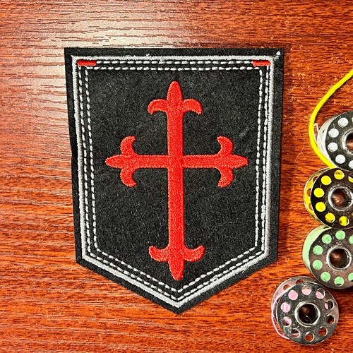 Scudo croce fleury - scudo, patch