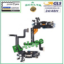 CONNETTORE RICARICA APPLE iPhone 13 PRO FLAT FLEX MICROFONO DI CARICA USB NERO