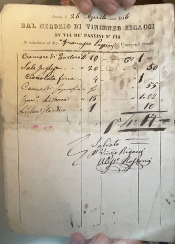 Fattura del 1846 negozio - fattura,