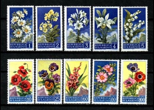 San marino 1957 fiori - marino, 1957: