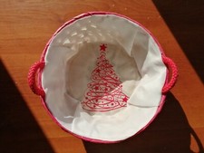 Cesto intrecciato Natale con maniglie diametro 23 cm