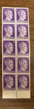 📌 Bloc de 10 timbres Deutsches Reich – 6 Pfennig Violet – Hitler – Années 1940 