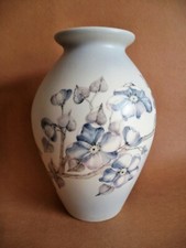 Vaso ceramica TRE AAA Torino opaco decoro fiori anni '40 '50 epoca Lenci 17,5cm 