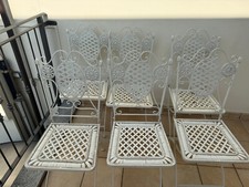 TAVOLO IN FERRO DA 130 CM E 6 SEDIE IN FERRO PIEGHEVOLI - LAVORAZ. TIPO FINE 190