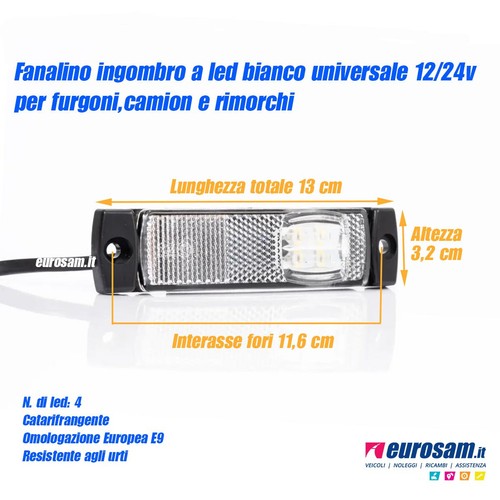 Fanalino ingombro led bianco - a,