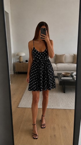 Robe asos noire pois blancs - asos,