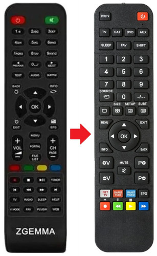 Telecomando adatto per - , zgemma