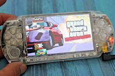 Console portatile Sony PSP-3000 Playstation guscio trasparente MOD ARK4