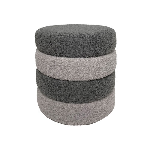 Pouf bicolore velluto grigio