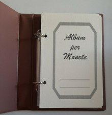 ALBUM TASCABILE AVANA RACCOGLITORE PORTAMONETE DA COLLEZIONE + 5 PAGINE X MONETE