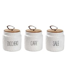 Set 3 barattoli ondulati 14 cm