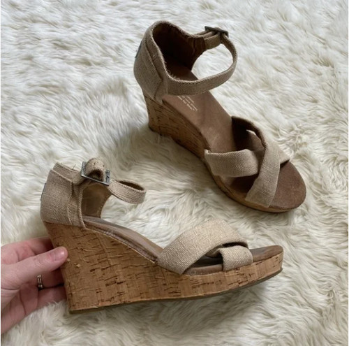 Toms tan canvas cork - cork, 8