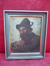 Bellissimo, Vecchio Dipinto__Cacciatore Con Pipa__Firmato!