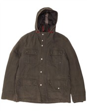 Giacca a vento uomo con cappuccio MARLBORO CLASSICS EU 46 piccola kaki cotone CB13