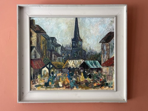 Quadro olio tavola con - quadro,