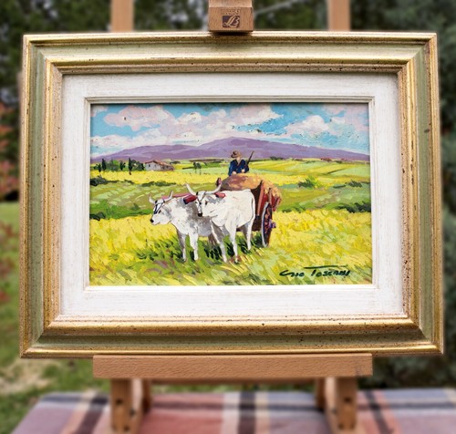 Paesaggio con mucche dipinto - con,