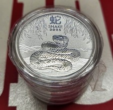 Australia 2025 anno lunare del serpente argento 1/2 oz 9999 Silbermünze