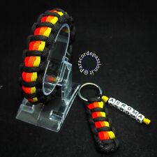 1 Bracciale + Portachiavi As Roma Giallo Rosso  In Paracord  - Su misura 