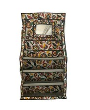 Portaoggetti in tessuto da parete con specchio