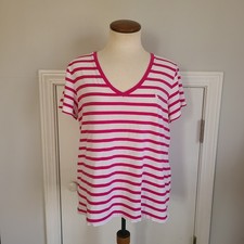 Polo Ralph Lauren T-shirt a righe donna taglia L logo pony preppy cotone classico