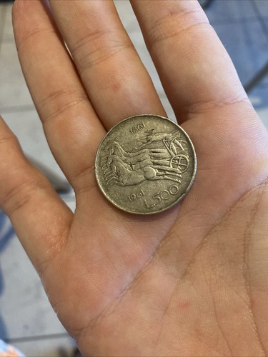 Moneta 500 lire - 500, argento