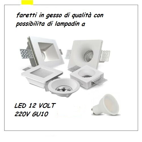Porta faretto gesso - in, da
