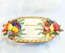 FITZ AND FLOYD "Venezia" Piatto da caramelle con frutta 3D 