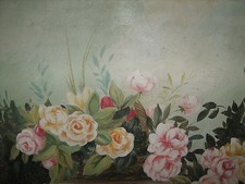 Affresco autentico strappati da muro 90x70 Cm. Rettangolare Natura Morta Su Tela