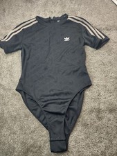 Tuta Adidas Logo Goffrato Nera Danza Ginnastica Fitness Attiva Taglia S