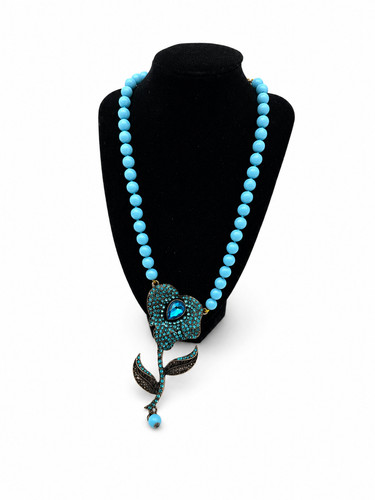 Collana perline turchese - collana,