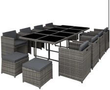 Tavolo modulare da esterno 12 posti con sedie a scomparsa