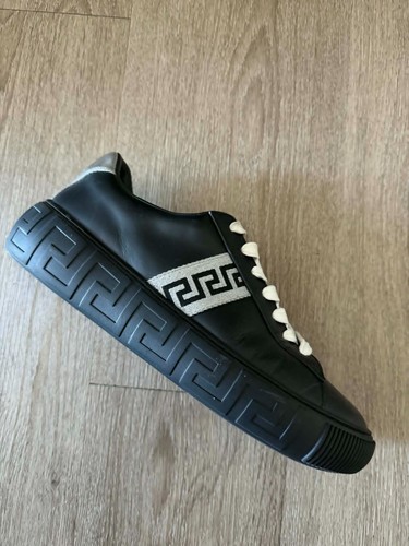 Versace black greca low top - black,