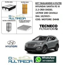 KIT TAGLIANDO 4 FILTRI HYUNDAI
