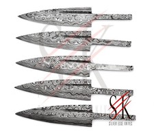 LOTTO 5 coltelli Sgian Dubh acciaio damascato lame vuote coltelleria su misura