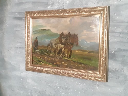 Vecchio dipinto olio veduta - dipinto,