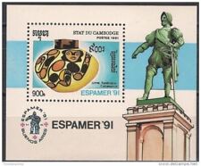 Statua Cambogia 1991 vaso in vetro e ceramica artigianale m/s MNH