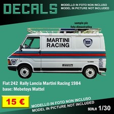 DECALS repro Fiat 242 Lancia Martini Racing 1984 1/30 1 30 24 Mebetoys Mattel