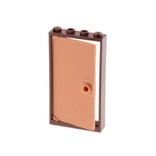 1x Lego telaio porta 1x4x6 rosso marrone pannello porta torrone casa 6058086 60616 60596
