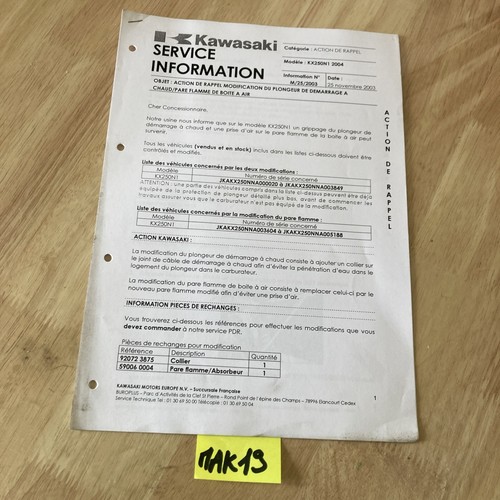 Kawasaki moto 2004 kx250 - 2004, n1