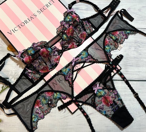 Set garter thong - demi, bra