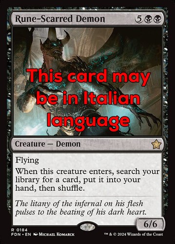 Mtg rune scarred demon exc - mtg, rune-scarred