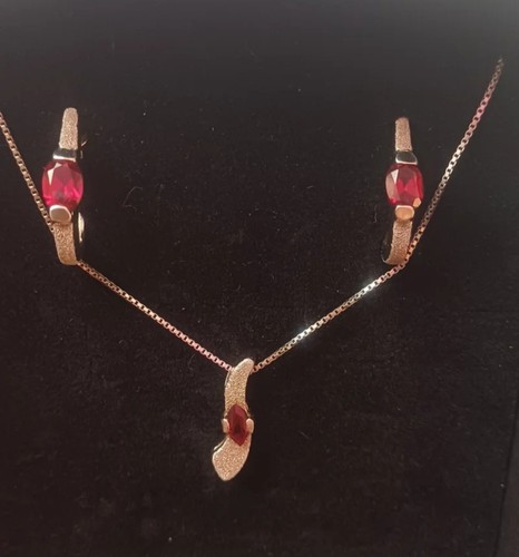 Parure argento rubini - e,