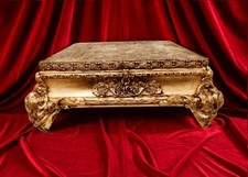 Base in legno squadrata mod. BAROCCO lavorata a mano in foglia oro