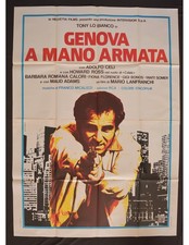 manifesto GENOVA A MANO ARMATA Adolfo Celi Mario Lanfranchi polizia azione A486