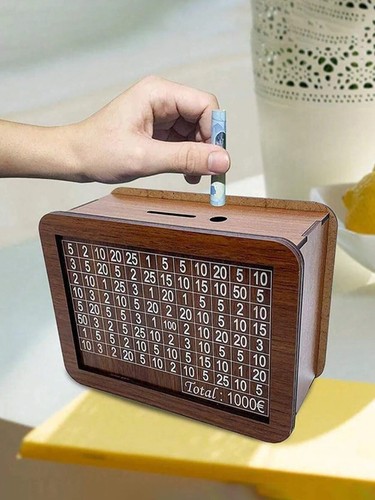Wooden money box - wooden, with