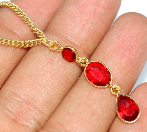 Collana oro placcato granato - oro,