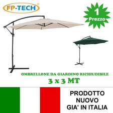 OMBRELLONE DA GIARDINO DECENTRATO 3X3 ORIENTABILE PARASOLE BEIGE ESTERNO BAR