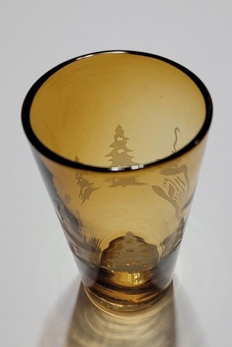 Bicchiere alto inciso vintage