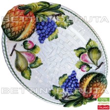 Vassoio fruttiera ceramica ananas dipinto a mano Made in Italy piatto da portata